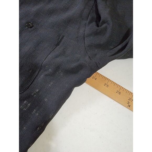 Double Bull Men's Black Sheer Plaid Button Shirt - sz 40 - Picture 4 of 7